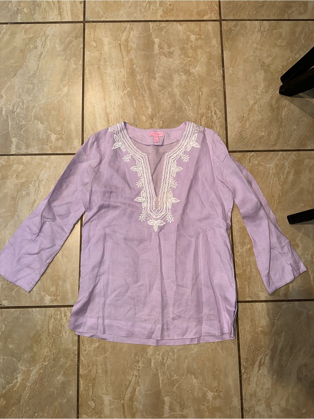 Iced Lilac Lilly Pulitzer Amelia Island linen tunic Size S